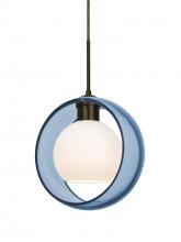  J-MANABL-BR - Besa Mana Pendant For Multiport Canopy, Blue/Opal, Bronze Finish, 1x60W Medium Base