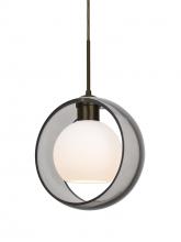  J-MANASM-BR - Besa Mana Pendant For Multiport Canopy, Smoke/Opal, Bronze Finish, 1x60W Medium Base