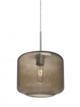  J-NILES10SM-SN - Besa Niles 10 Pendant For Multiport Canopy, Smoke Bubble, Satin Nickel Finish, 1x60W