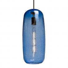  J-PINOT18BL-BR - Besa, Pinot 18 Cord Pendant for Mulitport Canopy, Blue Bubble, Bronze FInish 1x60W In