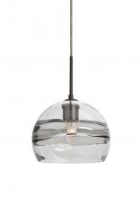  J-SPIR8SC-BR - Besa Spirit 8 Pendant For Multiport Canopy, Smoke/Clear, Bronze Finish, 1x60W Medium