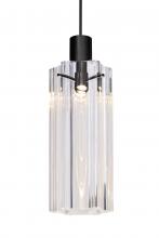 Besa Lighting RXP-ICE7CL-LED-BK - Besa Ice 7 Pendant, Clear Glass, Black Finish, 1x3W LED