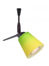  SP-5042GY-12-BR - Besa Spotlight With 12" Stem Canto 3 Bronze Bicolor Green/Yellow 1x35W Halogen Mr11