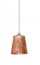  X-5125CF-LED-SN - Besa Pendant For Multiport Canopy Nico 4 Satin Nickel Stone Copper Foil 1x5W LED