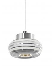  X-FLOW00-CLFR-LED-SN - Besa, Flower Cord Pendant For Multiport Canopy, Clear/Frost, Satin Nickel Finish, 1x3