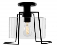  1242-MB-CL - Cere Indoor/Outdoor Semi Flush Ceiling Light - Matte Black