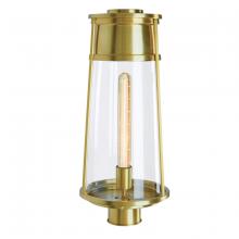  1247-SB-CL - Cone Outdoor Post Lantern Light - Satin Brass