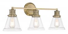  2403-AN-CL - Alden Bath Light - Antique Brass, Clear