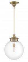  4801-AN-CL - Emma 1-Light Glass Pendant - Antique Brass