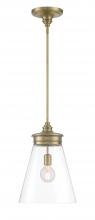  4811-AN-CL - Emma 1-Light Glass Pendant - Polished Nickel