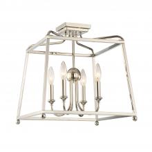  2243-PN_NOSHADE - Libby Langdon Sylvan 4 Light Polished Nickel Semi Flush Mount