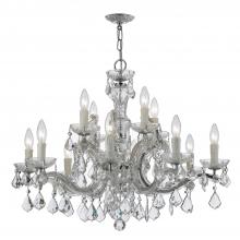  4379-CH-CL-MWP - Maria Theresa 12 Light Hand Cut Crystal Polished Chrome Chandelier