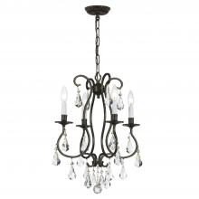  5014-EB-CL-S - Ashton 4 Light Swarovski Strass Crystal English Bronze Mini Chandelier