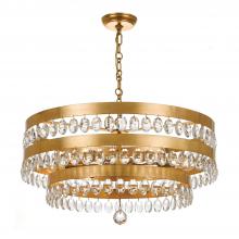  6108-GA - Perla 6 Light Antique Gold Chandelier