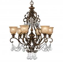  7516-BU-CL-SAQ - Norwalk 6 Light Spectra Crystal Bronze Umber Chandelier