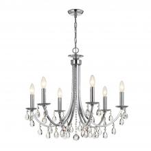  8826-CH-CL-SAQ - Bridgehampton 6 Light Spectra Crystal Polished Chrome Chandelier