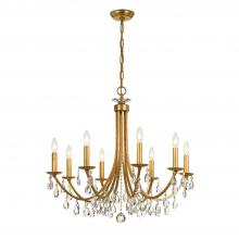  8828-GA-CL-SAQ - Bridgehampton 8 Light Spectra Crystal Antique Gold Chandelier