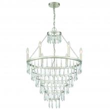  LUC-A9066-SA - Lucille 6 Light Antique Silver Chandelier