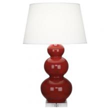  A355X - Oxblood Triple Gourd Table Lamp