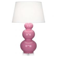  A358X - Schiaparelli Pink Triple Gourd Table Lamp