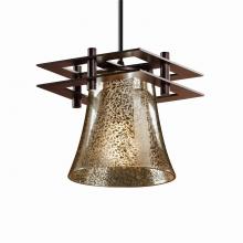 Justice Design Group FSN-8165-20-MROR-DBRZ-BKCD - Metropolis 1-Light Small Pendant (2 Flat Bars)