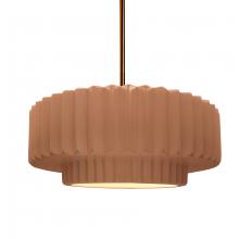  CER-6553-ADOB-BRSS-RIGID-LED1-700 - Medium Tier Pleated LED Pendant