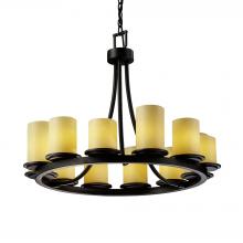  CNDL-8768-10-AMBR-MBLK-LED12-8400 - Dakota 12-Light Ring LED Chandelier (Short)