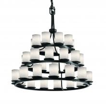  FSN-8712-10-WEVE-MBLK - Dakota 36-Light 3-Tier Ring Chandelier