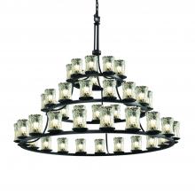  GLA-8714-16-CLRT-MBLK - Dakota 45-Light 3-Tier Ring Chandelier