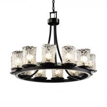 Justice Design Group GLA-8768-16-CLRT-MBLK-LED12-8400 - Dakota 12-Light Ring LED Chandelier (Short)