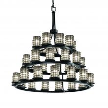  WGL-8712-10-GRCB-MBLK - Dakota 36-Light 3-Tier Ring Chandelier