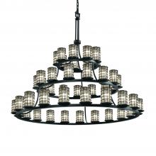  WGL-8714-10-GRCB-MBLK - Dakota 45-Light 3-Tier Ring Chandelier