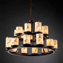 Justice Design Group FAL-8767-12-DBRZ-LED21-14700 - Dakota 21-Light 2-Tier Ring LED Chandelier