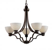 Justice Design Group POR-8500-10-WAVE-DBRZ - Argyle 5-Light Chandelier