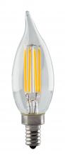 Satco Products Inc. S8552 - 4.5 Watt CA11 LED; Clear; Candelabra base; 2700K; 350 Lumens; 120 Volt