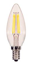 Satco Products Inc. S8839 - 4 Watt B11 LED; Clear; Candelabra base; 4000K; 350 Lumens; 120 Volt