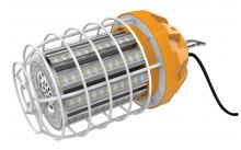Satco Products Inc. S8939 - 60 Watt LED Hi-lumen temporary hi-bay caged lamp; 5000K; Integrated cord / plug and hook; 120 Volt