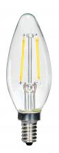 Satco Products Inc. S9920 - 2.5 Watt C11 LED; Clear; Candelabra base; 2700K; 200 Lumens; 120 Volt