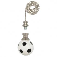  1001300 - Soccer Ball Finial/Pull Chain Brushed Nickel Finish