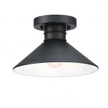  6112900 - 11 in. 1 Light Semi-Flush Textured Black Finish