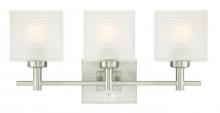  6304000 - 3 Light Wall Fixture Brushed Nickel Finish Rippled White Glazed Glass