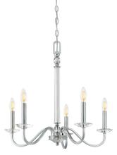  6334200 - 5 Light Chandelier Chrome Finish Clear Glass Accents