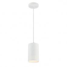  6356700 - Mini Pendant Matte White Finish Perforated Metal Shade