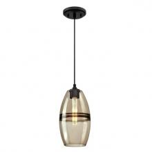  6366400 - Mini Pendant Matte Black Finish Ash Glass