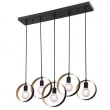  6575700 - 5 Light Chandelier Matte Black Finish with Textured Gold Accents