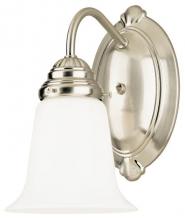  6649600 - 1 Light Wall Fixture Brushed Nickel Finish White Opal Glass