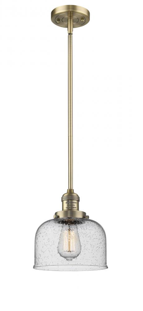 Bell - 1 Light - 8 inch - Brushed Brass - Stem Hung - Mini Pendant