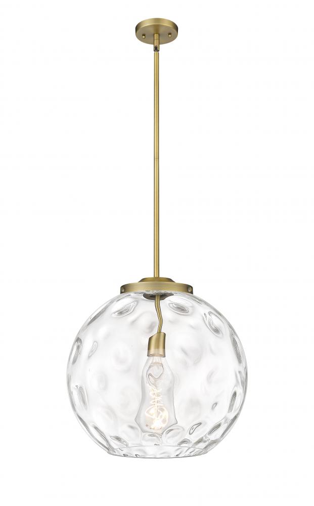 Athens Water Glass - 1 Light - 16 inch - Brushed Brass - Cord hung - Pendant