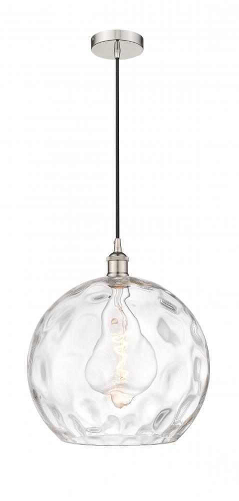 Athens Water Glass - 1 Light - 13 inch - Polished Nickel - Cord hung - Pendant