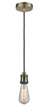  100AB-10BK-1AB - Edison - 1 Light - 2 inch - Antique Brass - Cord hung - Mini Pendant